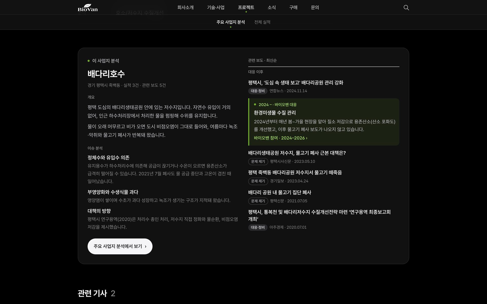 이 사업지 분석 · 배다리호수